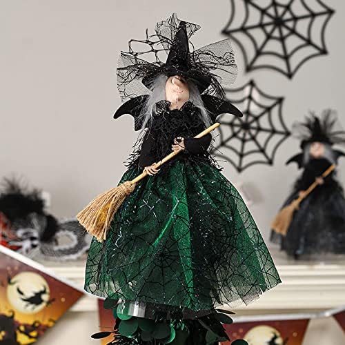 BROOKE PATEL Halloween Boszorkány Fa Dekoráció a Pókháló Tutu Ruhát Halloween gnome Dekoráció asztali, Fa tetején, Kandalló, Haza Halloween
