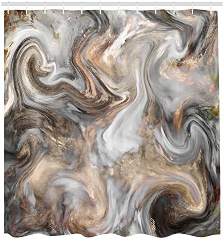 Ambesonne Márvány Nyomtatás Zuhanyzó Függöny, Retro Stílus Ecset Színek Erezettel Textúra Akvarell Művészet, Szövet Szövet Fürdőszoba Decor