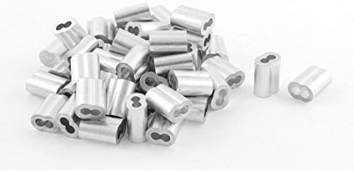 Aexit 50pcs Ezüst szerszámkészletek Hang Alumínium Hüvely 2,5 mm-es Acél drótkötelek 1000 Voltos Szerszám Készletek Swage Klip