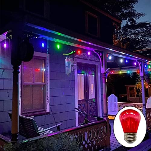 Lxcom Világítás S14 Piros Karácsonyi Csere Izzó 1W Vintage Edison LED Izzók E26 Közepes Bázis Dekoratív Vintage Végtelen String