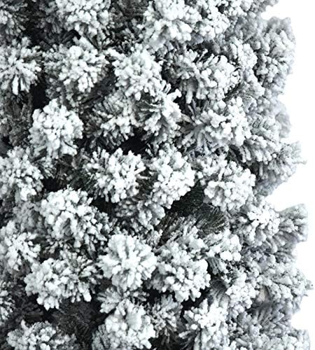 YUMUO 4ft 5FT Mesterséges karácsonyfa,Prémium Hó Özönlöttek Karácsonyi Fenyő Fa, Strapabíró Fém Lábak,Nyaralás, Szezonális Deco-Fehér