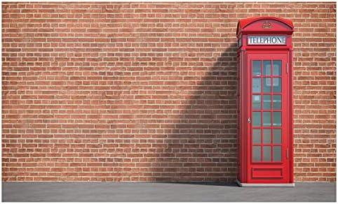 Ambesonne telefonfülke Kerámia Fogkefe Tartó, Ikonikus Brit telefonfülke a téglafal Londoni Városi, Dekoratív Sokoldalú