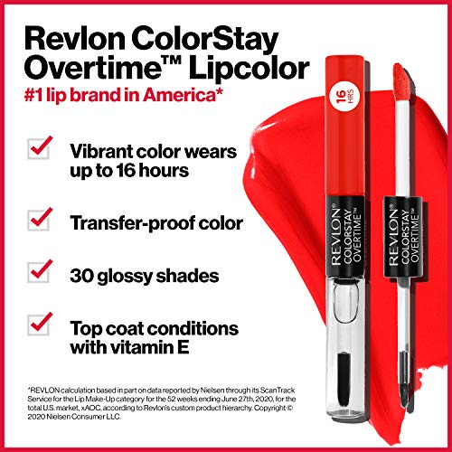 Folyékony Rúzs Világos Szájfény által Revlon, ColorStay Arc Smink, Túlóra Lipcolor, Kettős azzal ért Véget, hogy az E-Vitamin-Piros/ Korall,