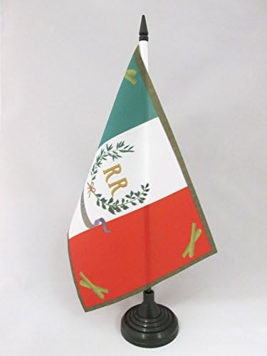 AZ ZÁSZLÓ Háború Római Köztársaság Táblázat Zászló 5 x 8 - Olaszország Katonai Asztal Zászló 21 x 14 cm - es, Fekete Műanyag pálca,