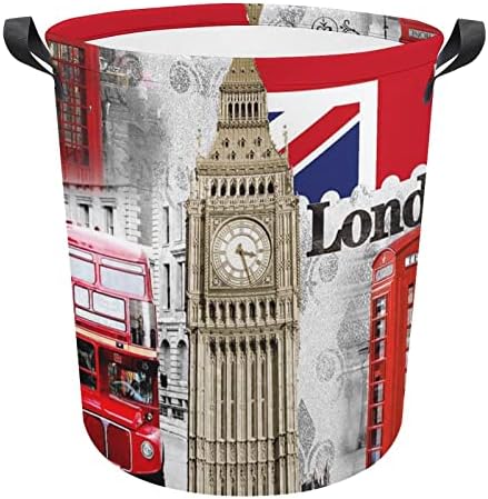 Londoni Big Ben KIRÁLYSÁGBAN a Brit Zászló Szennyes Kosár Összecsukható Szennyesben Mosás Bin Ruha Tároló Táska