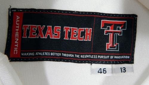 2013 Texas Tech Red Raiders Játék, Üres Kiadott Fehér Jersey Texas Büszkeség 46 - Meccs Használt