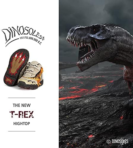 Dinosoles 3D T-Rex Villogó LED-es Magas szárú Gyerekek Dinoszaurusz Cipő. Könnyű Gyerekek Cipők. Barna Kis Gyerekek 11-Es Méret.