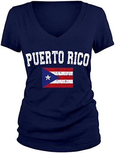Amdesco Junior Puerto Rico Zászló, Szomorú Boricua Zászló V-Nyakú Póló