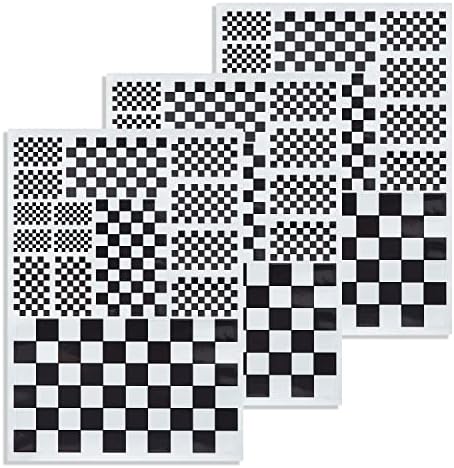 CANTENDO 3Pack Kockás Fekete-Fehér Racing Zászló Matrica - Fekete-Fehér Zászló Zászlók Fényvisszaverő Vinil Autó Matricák - Racing