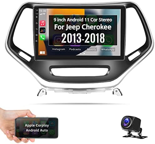 Android 11 Autó Hifi a Jeep Cherokee 2013-2018 az Apple Carplay Android Auto,10.1 HD Érintőképernyő Autó Rádió, WiFi internet,GPS Navigáció,Bluetooth,FM/RDS