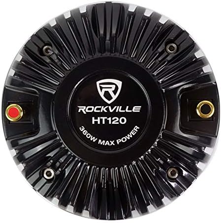 Rockville HT120 2 360w Autó/Pro Alumínium Szarv Titán Magassugárzó w/ 2 lengőtekercs, Fekete