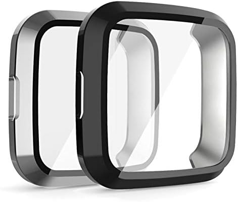 OenFoto képernyővédő fólia Kompatibilis Fitbit Versa Lite HD Edzett Üveg burkolata, [2 Csomag] [Napi Vízálló] [3D Teljes Lefedettség]