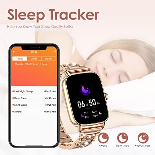 Intelligens Karóra Női (Hívás Fogadása/Dial) 1.7 HD Teljes érintőképernyő Fitness Tracker Heart Rate Monitor Aludni Tracker Lépésszámláló