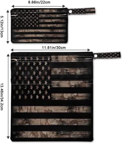 Az álcázás Amerikai Zászló Nedves-Száraz Zsák Ruhát, Pelenkát, Fürdőruha, Usa Zászló Vízálló Nedves Táska Szervező Tok Cipzáras