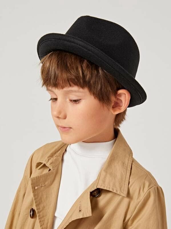 Gyerek Rövid Karimájú Fekete Trilby Fedora Kalap - Fiúk Manhattan-Kalap Gengszter Fedora kalap 2-6 Éves
