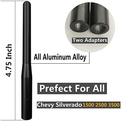4 Colos Alumínium Rövid Antenna Chevy Silverado 1500 (1999-2023), Chevrolet Silverado 2500 (1999-2023), Chevrolet Chevy Silverado