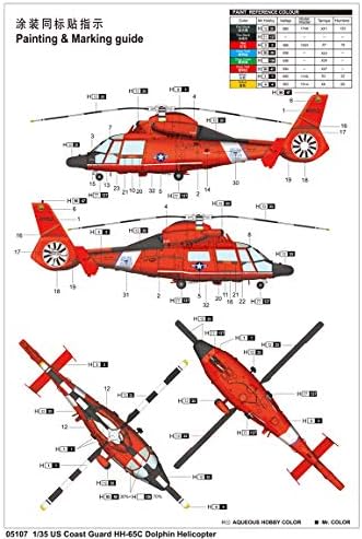 Trombitás amerikai Parti Őrség HH-65C Delfin Helikopter Modell Készlet