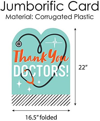 Nagy Dot a Boldogság Köszönöm Orvos - Doktor Elismerését Hét Óriás üdvözlőlap - Nagy Alakú Jumborific Kártya - 16.5 x 22 cm