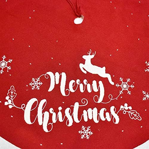 NXDRSM Vörös karácsonyfa Szoknya 48 Cm Elk Hímzéssel Fehér Berendezés Határon Dekoráció Karácsonyi Ünnep Party Díszek, karácsonyfa Alátét