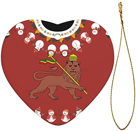 Oroszlán Júda jelképe Az Etióp Karácsonyi Díszek Szív Kerámia Lóg, Ünnepi Dekoráció, Dísz