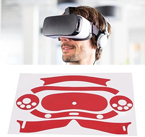 VR Headset Matricák, Elegáns PVC Szakmai karcálló VR Szemüveggel Bőr Matrica Pontos Furat Pozíciója VR Védő Kiegészítők (Aurora Piros)
