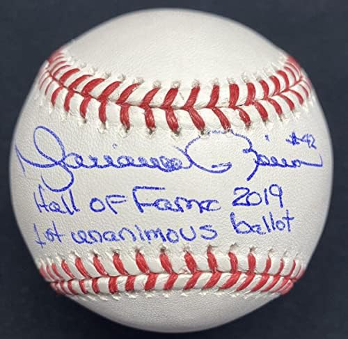 Mariano Rivera Hall Of Fame 2019 1 Egyhangú Szavazással Aláírt Baseball SZÖVETSÉG LOA - Dedikált Baseball