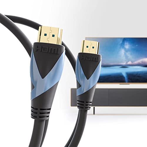 KIMTABO 6 ft HDMI Kábel 2 Csomag 4K-HDMI Kábel 60Hz | High Speed HDMI Kábel, Y Stílus, Szürke Kabát, Arany Csatlakozók, ARC, 2K, 1080p