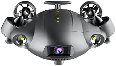 QYSEA FIFISH V6 Szakértő Víz alatti ROV Drone - M200 Csomag | 200M Heveder & Orsó + Ipari Esetben Tartalmazza, Szürke