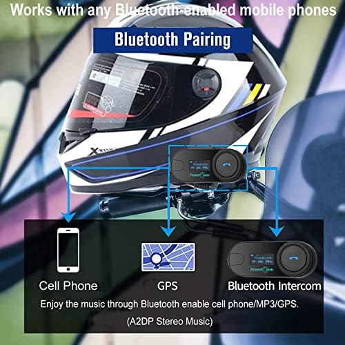 Motoros Sisak Bluetooth Kaputelefon Készlet, Motoros Sisak Kaputelefon Interphone Fülhallgató, 2 vagy 3 Lovasok, LCD-Képernyő/FM