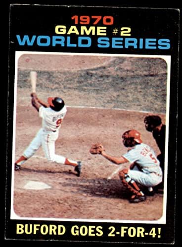 1971 Topps 328 1970-Es World Series - Játék 2 - Buford Megy 2--4 Ne Buford/Johnny Padon Baltimore/Cincinnati Orioles/Vörösök (Baseball