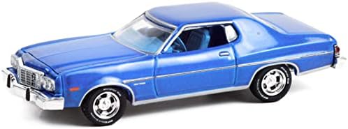 1974 Gran Torino Sport Közepes Kék Metál Kék Belső Greenlight Izom Sorozat 26 1/64 Fröccsöntött Modell Autó Greenlight 13310 B