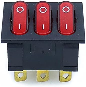 VEVEL Nagy Rocker Kapcsoló piros háromállású Kapcsolót a 9 Pin-2 Pozíció Multi-Kés Egyetlen Dobja 15A 20A 250V 125VAC AC ON-Off