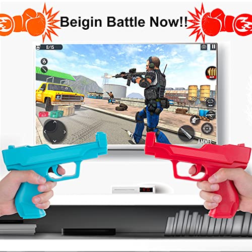 Soanufa 2 Darab Wii Motion Plus Fegyvert a Wii Remote Kontroller (Piros, Világos Kék)