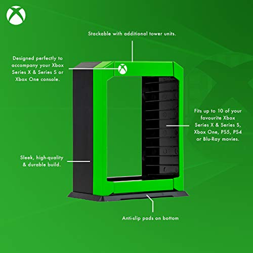 Ostoba Hivatalos Xbox Prémium Játék Tároló Torony Állvány, Tartó Üzletek 10 Játékok vagy Blu-Ray Lemez Esetekben Kompatibilis