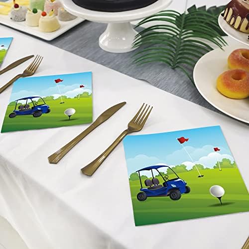 40Pcs Golf Labdát a Desszert Szalvéta Sport Golf Autó, Ebéd, Vacsora, Evőeszközök Eldobható Papír Szalvéta Szett Golf Témájú Esküvő,