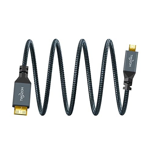 Twozoh Mikro HDMI-Mini HDMI Kábel, Mini HDMI Férfi-Micro HDMI Férfi Kábel Micro HDMI D Típusú Férfi-Mini HDMI C Típusú Férfi