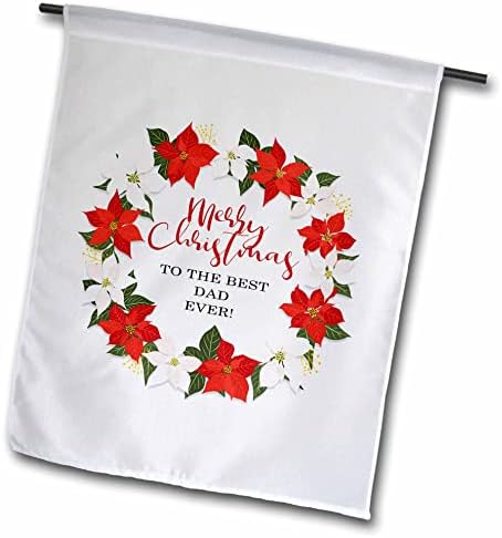 3dRose Boldog Karácsonyt A Legjobb Apa - Mikulásvirág Koszorú - Zászlók (fl_350542_1)