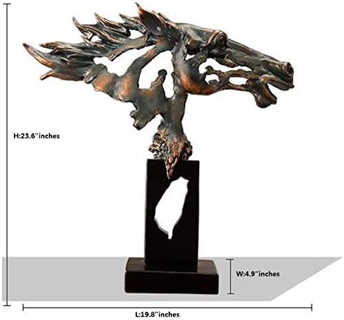 GFDJ Kreatív Ló Fejét Szobor, Szobor, Absztrakt Szobor, a Modern lakberendezés Gyűjthető Figura 23 cm Magas