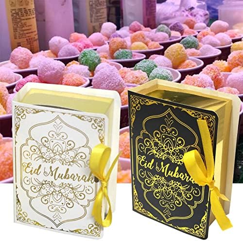 10db Korán Könyv Alakú Eid Mubarak Candy Doboz Ramadán az Iszlám Ajándék Doboz Csokis Cookie-k Csomagolás Doboz ramadan díszdobozban