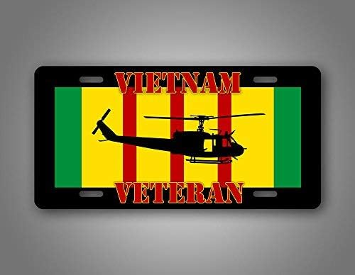 SignsAndTagsOnline Vietnami Veterán UH-1 Huey Rendszám Bell Irokéz Helikopter Auto Tag, Hazafias, Katonai Autó Jel
