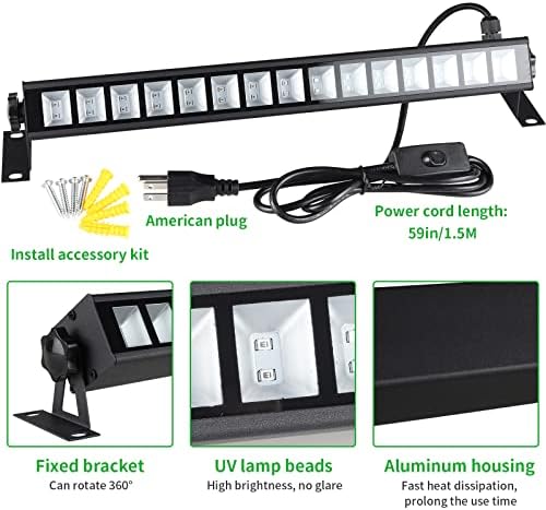Ontesik LED-es UV-a Fekete Fény, 30W 385-400nm, Fekete Fény, Buli, Fluoreszkáló Poszter, az Emberi Test Festés, Halloween (3 darab)