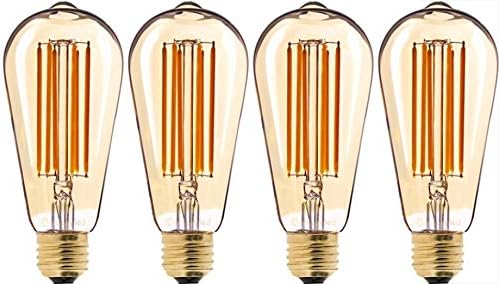 Bulbright Vintage Edison LED Izzó Szabályozható 10W Led Izzószálas Villanykörte ST64 950 Lumen 2200K Puha, Fehér 100 Wattos Izzó