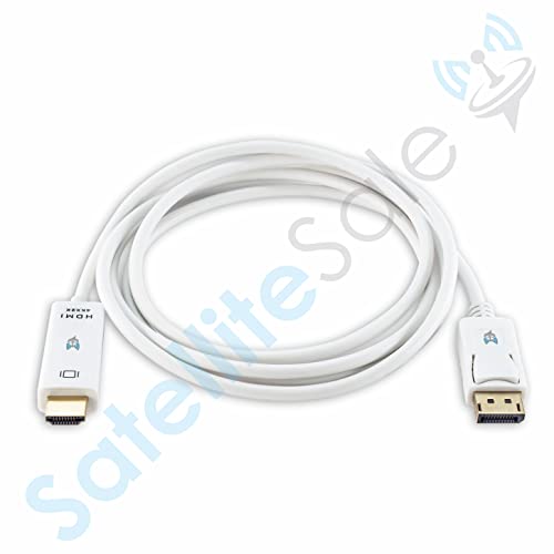 SatelliteSale Uni-Directional DisplayPort-HDMI Kábel Férfi nő 4K/30Hz 8.64 Gbps Univerzális Vezeték, PVC, Fehér Kábel 3 méter