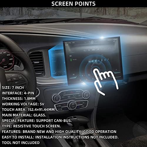 Dasbecan 7.3 - os érintőképernyő Digitalizáló Panel Üveg Kompatibilis 1999-2011 Lexus RX GS LX-ES GX Toyota Prius Helyettesíti