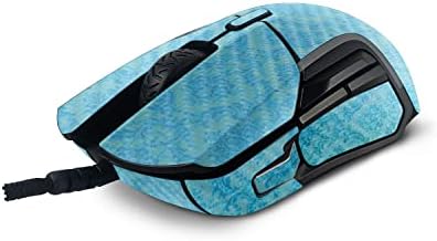MightySkins Szénszálas Bőr Kompatibilis SteelSeries Rivális 5 Gaming Mouse - Vintage Kék | Védő, Tartós Szerkezetű Szénszálas