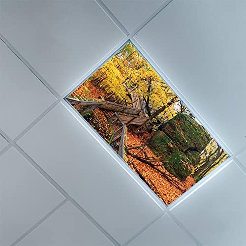 Fénycső Kiterjed a Tanterem Office-Woodland Minta-Fénycső Kiterjed a Tanterem Office-2láb x 4ft álmennyezet Fluoreszkáló Dekoratív,Sokszínű