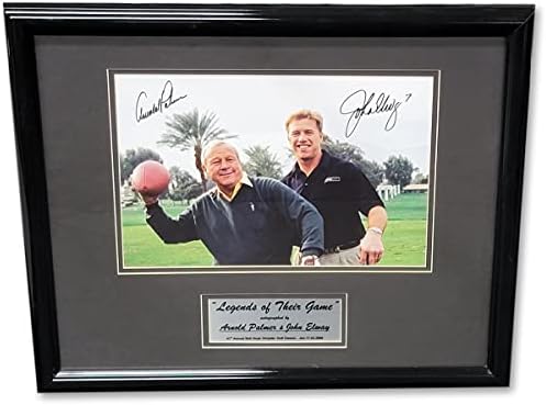 Arnold Palmer John Elway Kettős Aláírt Dedikált Bekeretezett Fénykép Broncos PGA SZÖVETSÉG