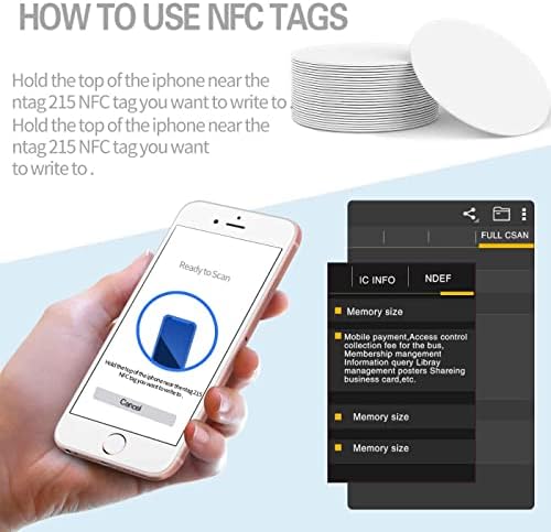 50pcs NFC Kártya NFC Címkék Ntag 215 NFC chip NFC 215 tag újraírható NFC Érme Kártyák，Kompatibilis Tagmo az NFC-képes Mobiltelefonok