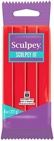 Sculpey III Polimer Sütőben Sütni, Agyag, Forró, Vörös, Piros, Nem Mérgező, 8 oz. bár, jó a modellezés, szobrászat, nyaralás, DIY,
