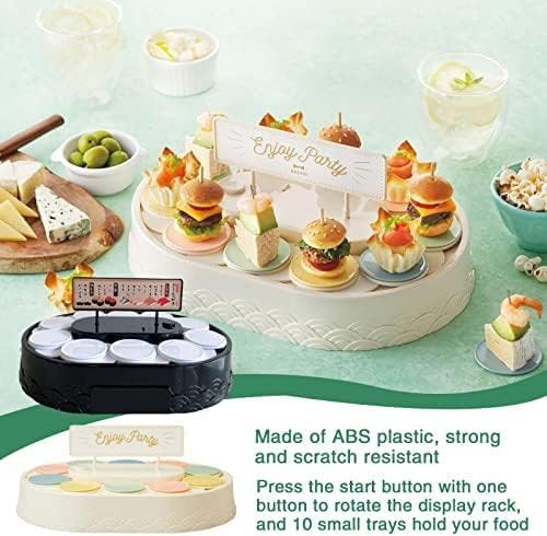 Szállítószalag Sushi Gép Automatikus Forgó Szusi Desszert, Torta Kijelző Desszert Állni Lemezek Tálcát Esküvő Születésnap